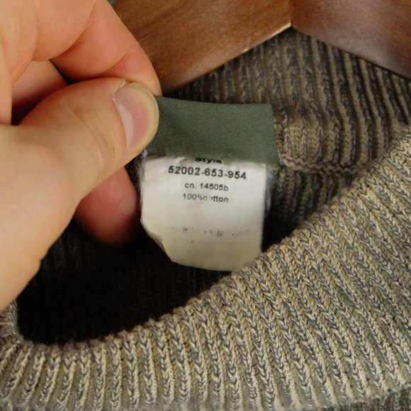 Blue Willis Denmark Sweater Womens Large Beige Striped Crew Oversized Ribbed - Picture 9 of 9